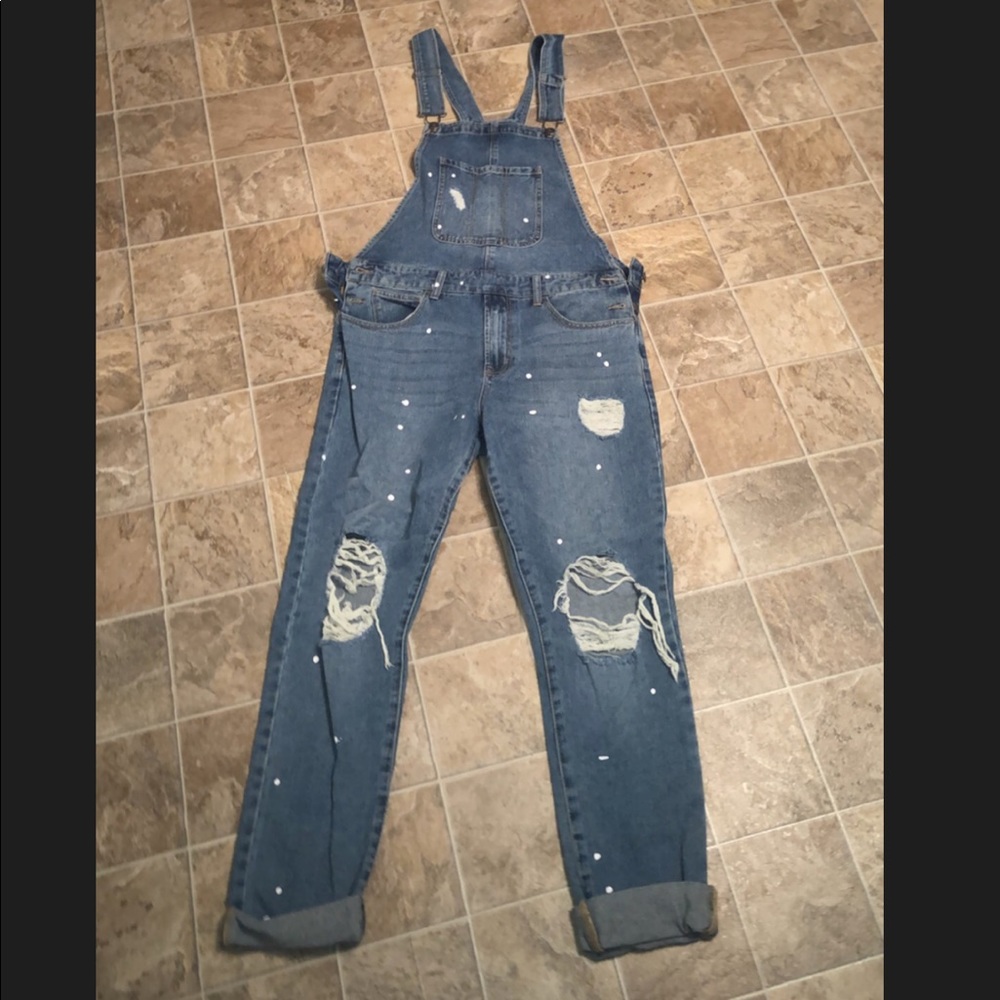 Brand new Designer skinny leg overalls